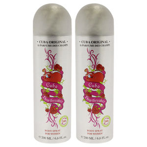 Cuba Heartbreaker by Cuba for Women - 6.6 oz Body Spray - Pack of 2